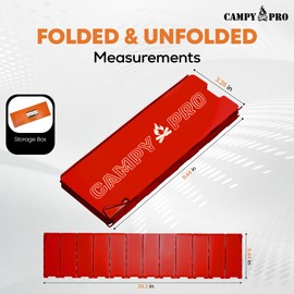 Campy Pro Red Camping Stove Windscreen, 12-Plates Premium Aluminum Wind Guard Shield, Foldable Portable Design with Storage Box, Heavy-Duty, Butane Burner Windshield for Outdoor Cooking