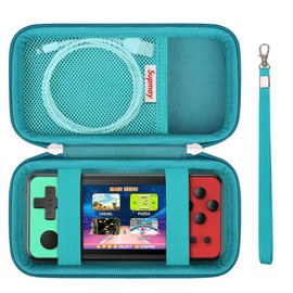 Supmay Carrying Case Compatible with KAVOYI / Beico / TEBIYOU 32 Bit Handheld Games for Kids, Portable Arcade Gaming Player Storage Holder Travel Bag with Mesh Pocket for Battery, USB Cable, Green