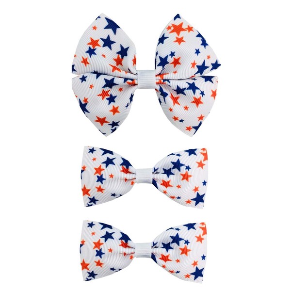 Baby Girls Hair Bow Clip Star Stripe Hair Clip 4th