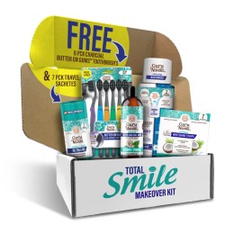 Charcoal Teeth Whitening Kit with Oil Pulling, Mouthwash, Whitening Strips & Toothbrushes – Complete Smile Care Package for Brighter Teeth