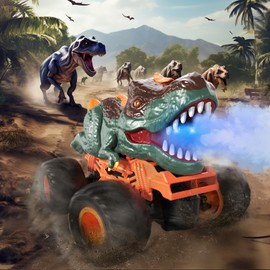 Bennol Remote Control Dinosaur Car Trucks Toys for Kids Boys 3-5 4-7 8-12, 2.4GHz RC Dino Car Toys Gifts for 3 4 5 6 Year Old Boys Kids, Indoor Outdoor RC Car Dinosaur Toys for Kids 3-5 4-7 5-7 8-12