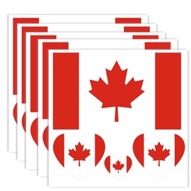 20 PCS Canada Flag Tattoo,Canadian Banner Tattoos Decoration Decal, Rectangle Heart Waterproof Sticker for Party Parade