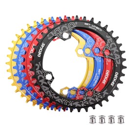 DJC Bike Chainring 104mm BCD Round/Oval MTB104BCD7/8/9/10/11/12 Speed Narrow Wide Tooth Aluminum 7075 Ultralight 30T 32T 34T 36T 38T 40 42 DH XC Trail Fat Bike ebike (1# Black Round, 42 Teeth)