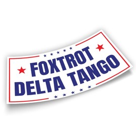 Subtle Foxtrot Delta Tango FDT Not My President Anti Funny Liberal Feminist Political White Joke Humor Vinyl Bumper Sticker for Car Truck, Waterproof UV-Resistant 7.5x3.75in