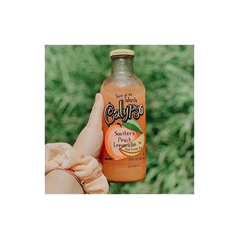 Calypso Lemonades 16 Ounce Glass Bottles 6 Pack (Southern Peach