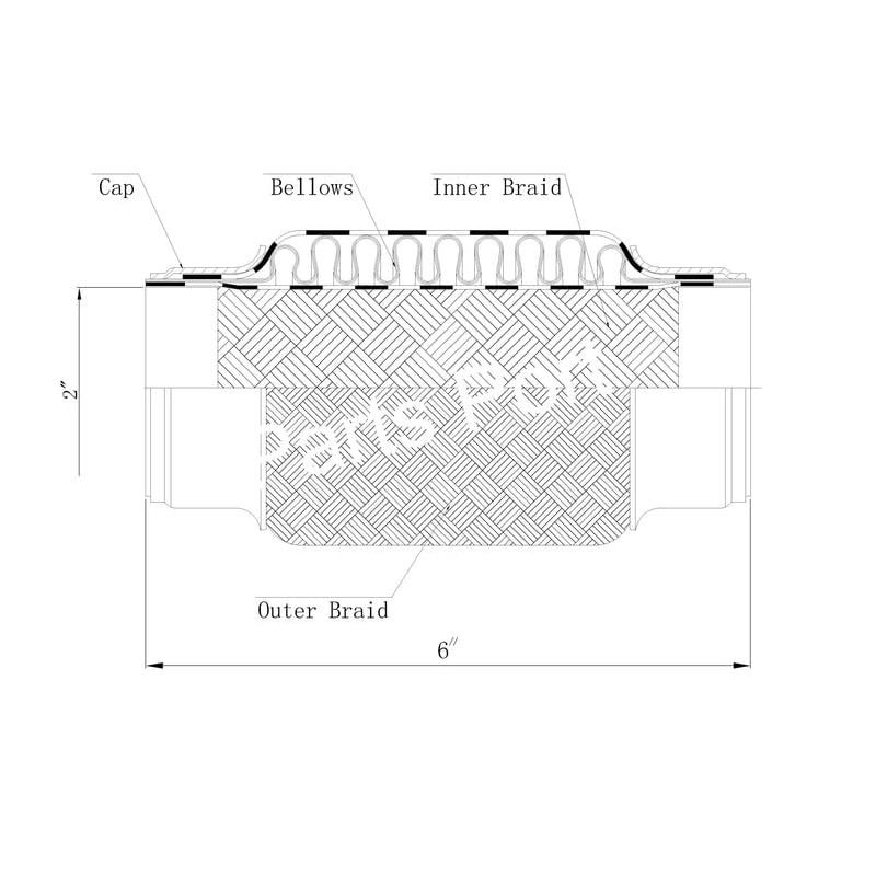 Heavy Duty Double Braided Stainless Steel Exhaust Flex Pipe with