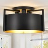 Black Semi Flush Mount Ceiling Light, 15'' Modern Farmhouse Hallway