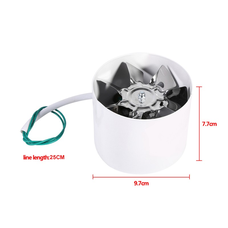 Inline Duct Fan Exhaust Ventilation Home Indoor Air Vent Cooling