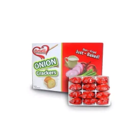 Omeli Onion Cracker - Thin & Crispy, (12 Individually Wrapped Packages Per Box)