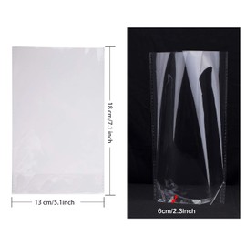 50PCS Clear Cellophane Treat Bags, AUERVO 13 x 18 cm Clear Resealable Flat Cello Bags Sweet Party Gift Bags Candy/Cookie/Gift/with 50PCS Colorful Pull Bows… (13x18 cm Cellophane Treat Bags)