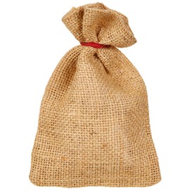 Riffelmacher 19527 Natural Jute Sack, Size 10 x 15 cm, Lockable, Gift, Bag, Packaging, Christmas, Santa Claus, Advent Calendar