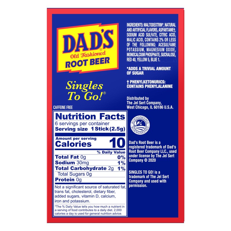 SINGLES TO GO! Dad's Old Fashioned Root Beer - Sugar
