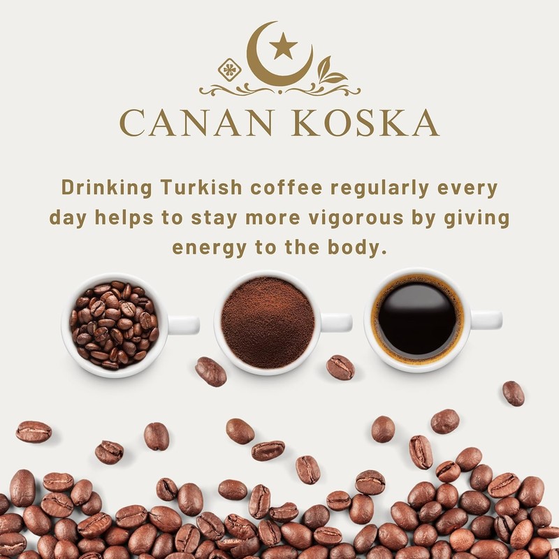Canan Koska Turkish Coffee Medium Roast Ground Coffee 100% Arabica,