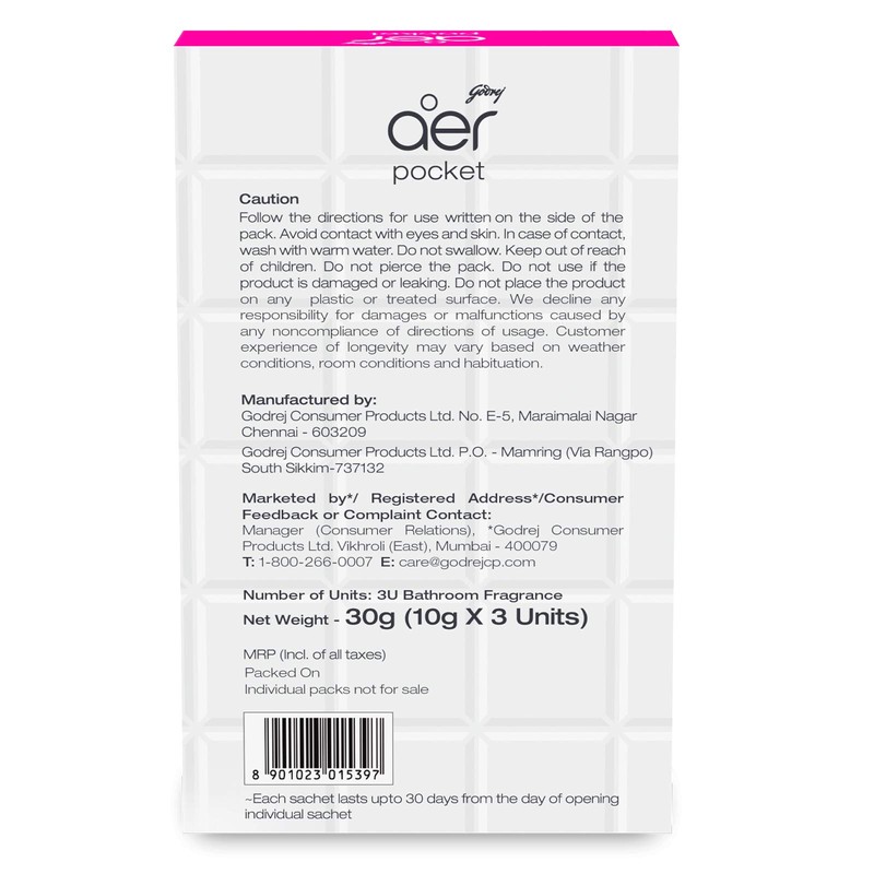 Godrej aer Pocket - Bathroom Fragrances - 3 x 10