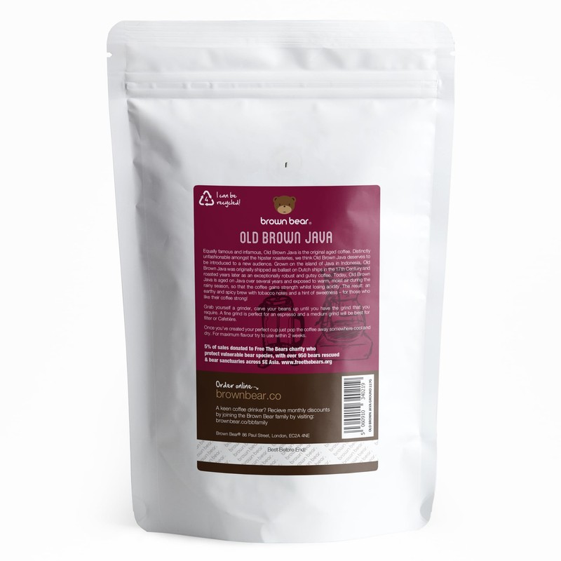 Old Brown Java Dark Roast Strong Aged Ground Coffee 227g