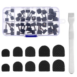 21 Pcs High Heels Tips Replacement Shoes Repair Caps U Shape Heel Caps Shoe Heel Repair Kit for Women's Shoes with 1 Pry Nail Iron Sheet, 5 Sizes, 8,/9/10/11/12mm (Black)