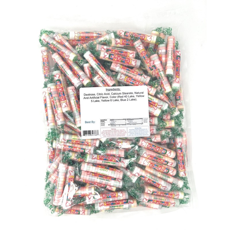 Ce De X-Treme Sour Smarties Candy Rolls - 2 lb