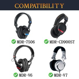 SOULWIT Mesh Fabric Earpads Replacement for MDR-7506 MDR-V6 MDR-V7 MDR-CD900ST Monitor Headphones, Ear Pads Cushions with Noise Isolation Foam - White