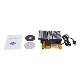 Mini Table Saw 4" Portable Hobby Table Saw Woodworking Bench Cut-Off Saw Small Cutting Machine for Precision Cut Wood Stone Glass Cutter Cutting Tool with 2 Saw Blade