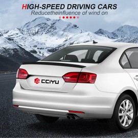 cciyu Black ABS Rear Spoiler Wing Accessories for 2012 2013 2014 for Volkswagen for Jetta Stylish Trunk Spoiler Wing