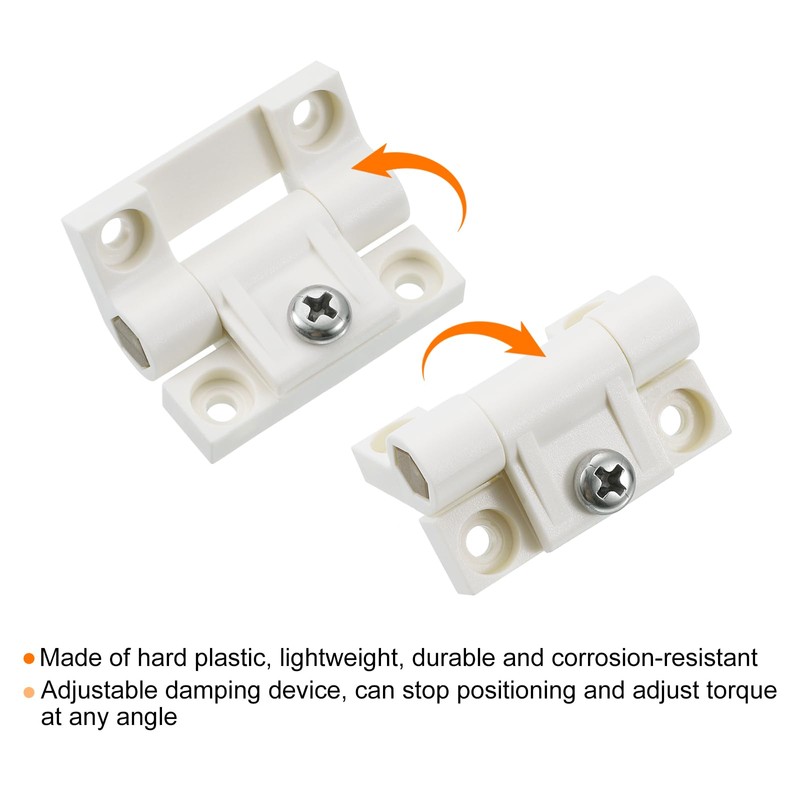 sourcing map 2Pcs Adjustable Torque Hinge, 43x36mm Plastic Countersunk Holes