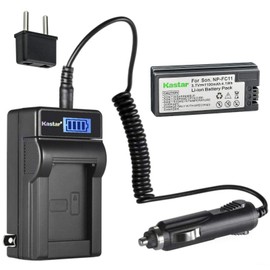 Kastar 1-Pack NP-FC11 Battery and LCD AC Charger Compatible with Sony NP-FC11 NP-FC10 Battery, Sony BC-VC10 Charger, Sony Cyber-shot DSC-P9, Cyber-shot DSC-V1, DSC-F77, DSC-P10, DSC-P12 Digital Camera