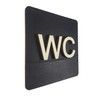 Toilet Sign Black Wooden Toilet Sign for Men and Women
