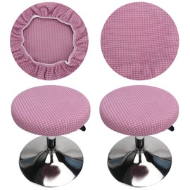 HuaLiSiJi Set of 2 Stool Covers Round Stool Cover Stretch Stool Round Chair Cover Protector Washable Round Rotating Stool Protective Cover (Purple)