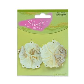 Expo International 6 Packs of Shell Daisy Pendant-Oyster-Small-2 pcs. | Natural Jewelry Beads