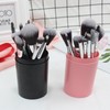 Beginner Makeup Tool Brush Set: Basic, Blush, and Barrel Set (International) Makeup Fashion Black Zipper Leather Bag 12-Piece Brush Set 15ea