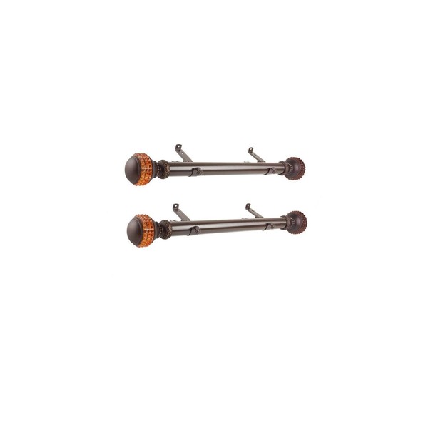 Maykoosh Rustic Revival Set of Two Steel Curtain Rods and