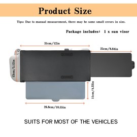 Car Sun Visor Extension - Adjustable Anti-Glare Sun Visor with UV Protection, Universal for Driver and Passenger, Transparent - Interior Car Accessories for Car, SUV, Truck