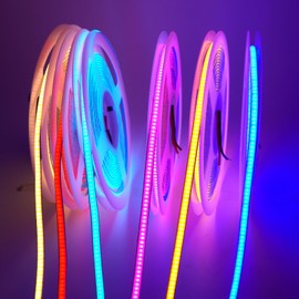 Boarda 5mm COB LED Strip,12V/24V 400LEDs/m RA>90 High CRI LED Tape Light,Multiple Color,16.4FT 2000LEDs IP30 COB LED Light for Indoor House Kitchen Room (Natural White 4000K, 12V-5mm Width-400LEDs/M)