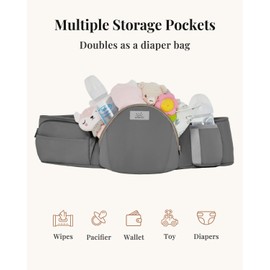 Baby Carrier Pro, MOMTORY Safety-Certified 6-in-1 Ultra Storage Baby Carrier Newborn to Toddler, Detachable Baby Holder Carrier with Hip Seat, Ergonomic Cozy Baby Front and Back Carrier for 7-50lbs