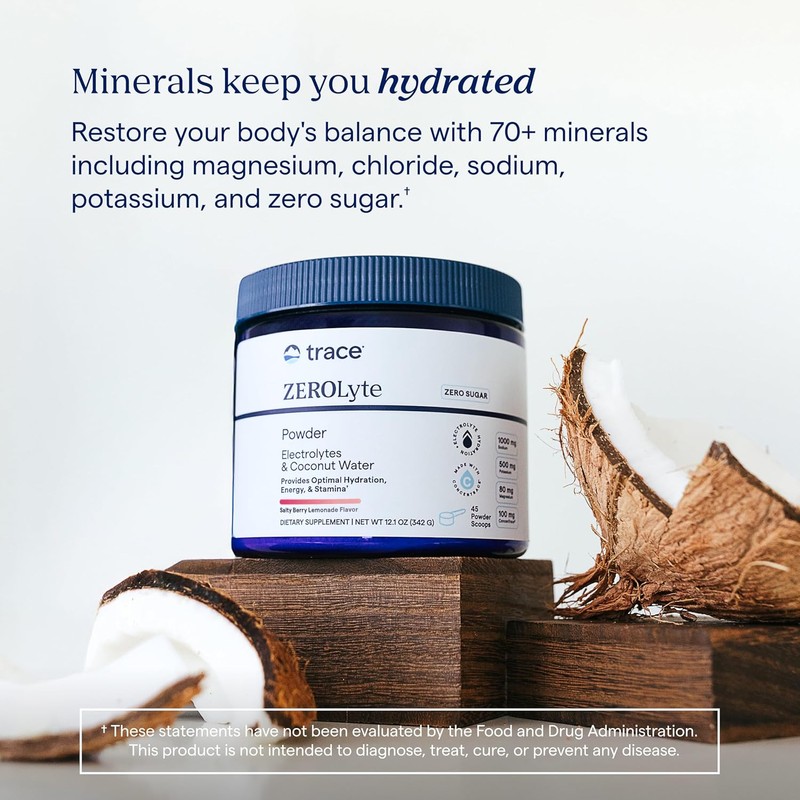 Trace Minerals zerolyte canister electrolitos en polvo 45 servicios sabor