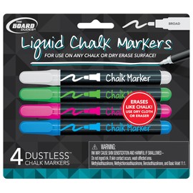 Write Dudes Liquid Chalk Permanent Markers, 4 Count (CYJ69)