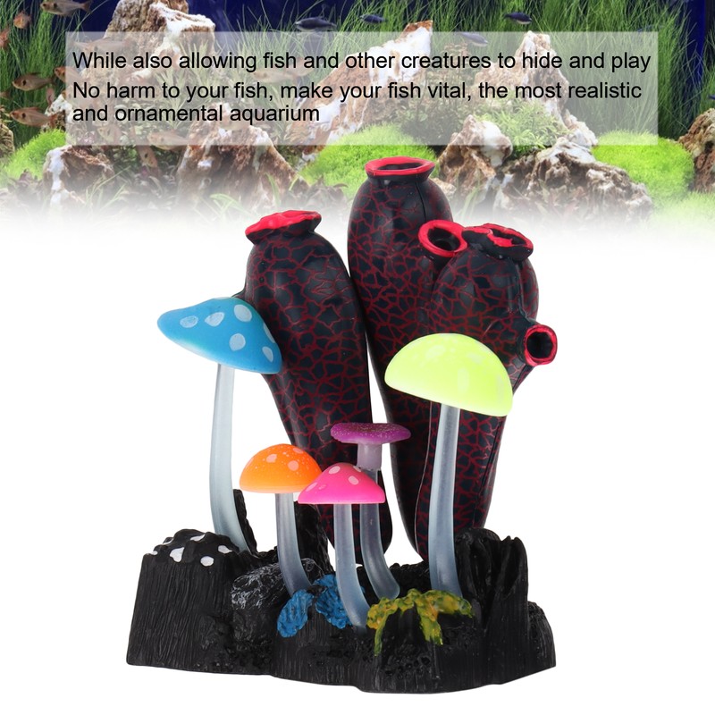 Fish Tank Landscaping Simulation Mushroom Sea Tree Silicon Aquarium Simulation