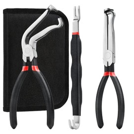 VACHAN Electrical Disconnect Pliers,Electrical Connector Pliers for Cars,Automotive Terminal Plug Removal Tool Kit,Fuel Line Petrol Clip Pipe Tools for Push Tab Style Plugs (3PCS)