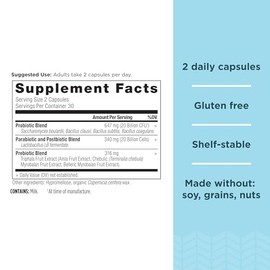 Ancient Nutrition Ancient Nutrition SBO Probiotic Trinity Daily Care, Probiotics for Digestive Health, 40 Billion Blend of Prebiotics, Probiotics, Postbiotics, and Parabiotics Reduces Occasional Bloating, 60 Count