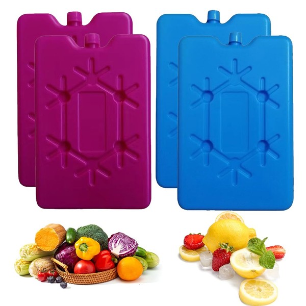 KARELLS Pack of 4 Ice Packs for Cool Bag, Ice
