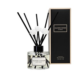 CULTURE & NATURE Reed Diffuser Set 4oz (120ml) Black Cherry Scented Diffuser with Sticks Home Fragrance Reed Diffuser for Bathroom Shelf Decor