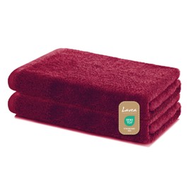 Lavea Bath Towels Set of 2, 60 x 120 cm, Soft and Absorbent 100% Cotton Towels, Bordeaux, Oeko-Tex 100 Certified, with Hanging Loops, Washable at 60 Degrees, Wellness Bath Towels