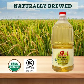 Wan Ja Shan Organic Rice Vinegar 50oz. USDA Certified Organic, Sodium Free, Sugar Free, MSG Free Kosher, Great for Cooking, Sushi, Salad and more - 4.5 Percent Acidity. (50oz Pack of 1)