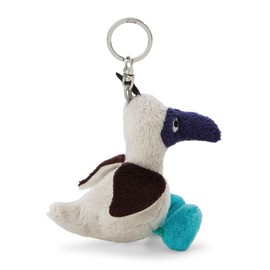 Sula Blue Footed Boobies Keyring 10 cm Beige Plush Companion Cuddly Toy Pendant with Key Ring for Lanyard, Key Ring and Key Holder