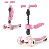 Sejoy Kids Trike Kick Scooter Adjustable Height Pink Folding 3