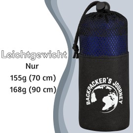 Backpacker's Journey Ultra Small and Ultralight (155 g) Travel Sleeping Bag Lightweight Thin Microfibre Lining Ideal for backpacking, hostels and lodges., blue