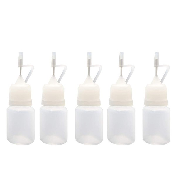 Lioobo Pack of 10 5 ml Precision Tip Applicator Bottles Glue Bottles Needle Squeeze Bottle for Quilling Glue Oil Paint and Alcohol Ink