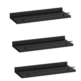 Mooisco Floating Shelves for Wall 3 Sets Wall Mounted Wood Shelves Bathroom Over Toilet Shelves Storage Shelf for Bathroom, Bedroom, Kitchen, 16 in Book Shelf Organizer for Home Decor, Brown
