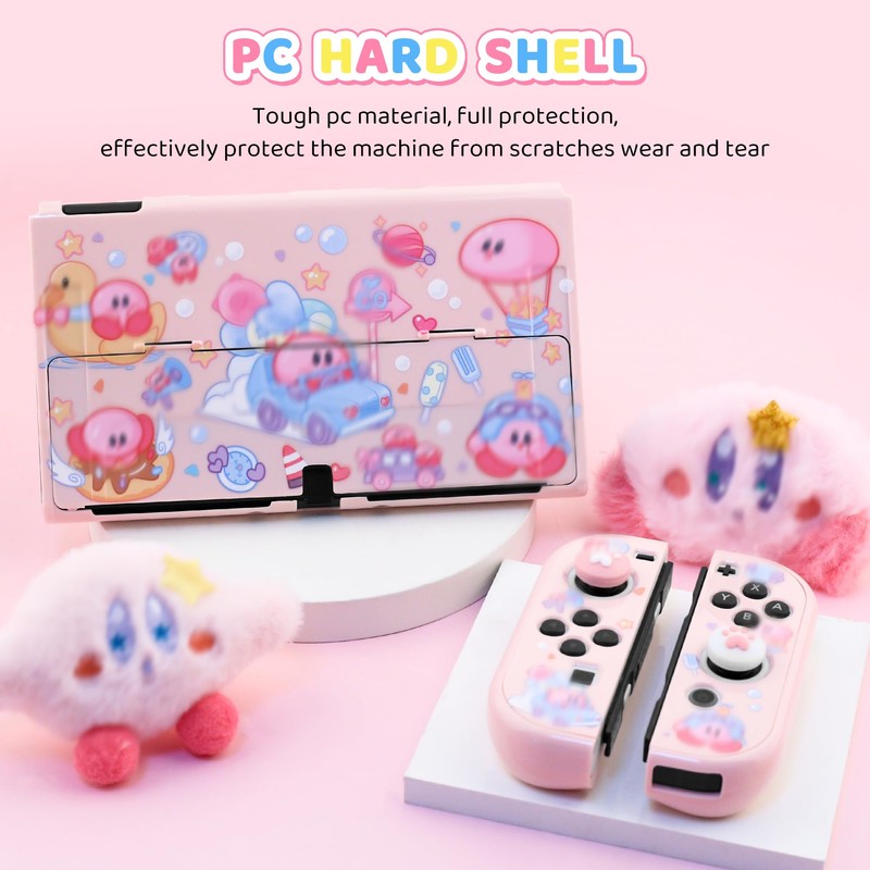 HYPERCASE 8 in 1 Cute Anime Switch OLED Accessories Bundle,