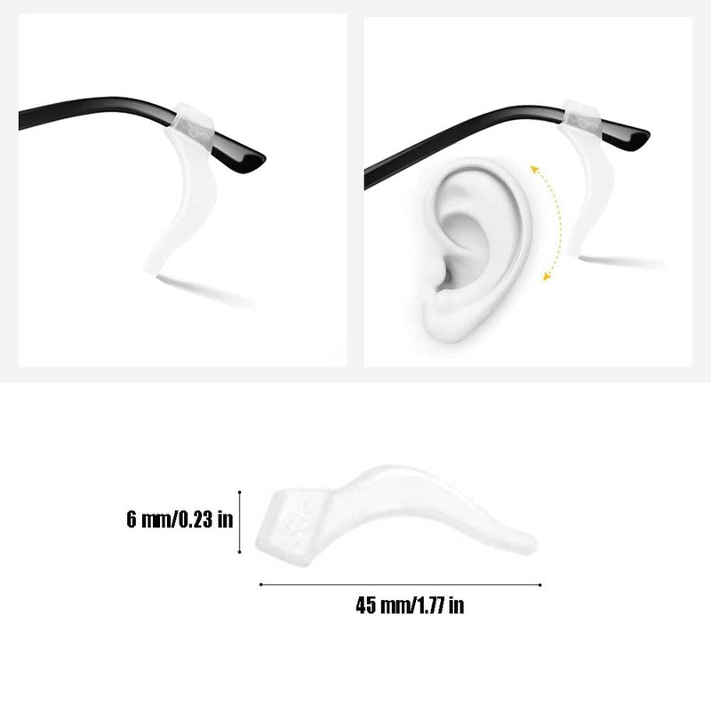 12 Pairs Eyeglasses Ear Grips, Anti-Slip Elastic Comfort Glasses Retainers